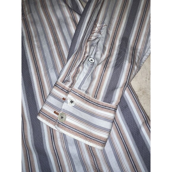 Tommy Bahama Shirt Mens XL Multicolor Striped Button Up Long Sleeve Flip Cuff - Picture 6 of 11